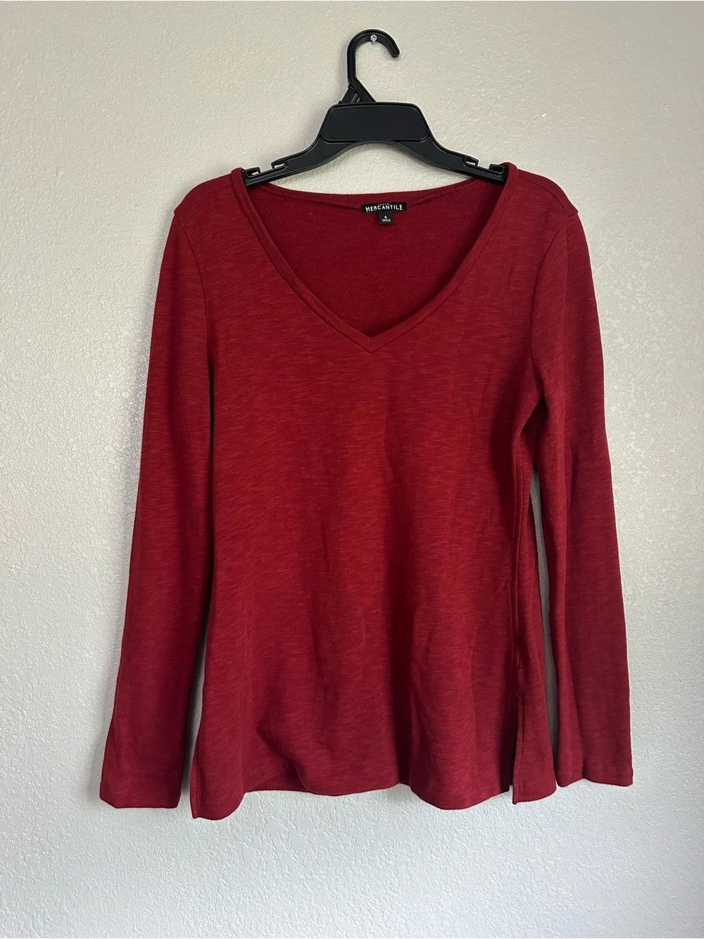 J.Crew Mercantile Long Sleeve V-Neck Blouse Top